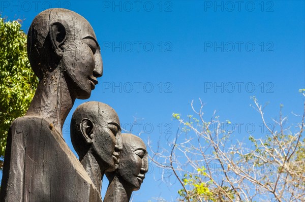 Local wooden art statues in the Ankarafantsika National Park