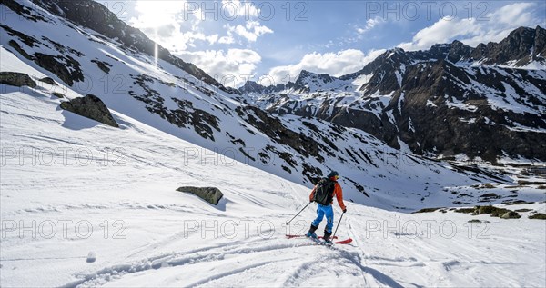 Ski tourers on the descent