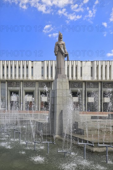 Kyrgyz National Philharmonic house and fountain