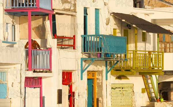 The Quaint Fishing Village with the Colorful Syrmata Boathouses in the small village of Klima on the island of Milos