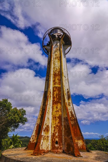 Rusty lighthouse on the northern beach of the Island Ile Sainte-Marie although Nosy Boraha