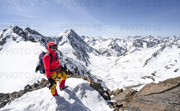 Ski tourers on the ridge