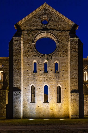 The ruins of the church of San Galgano Abbey