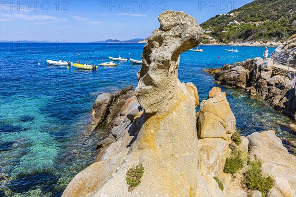 Bizarre rock formation in the bay off Sant Andrea