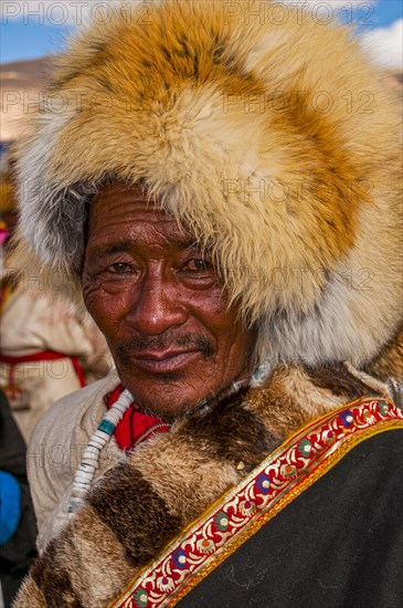 Traditional dressed man on the festival of the tribes in Gerze