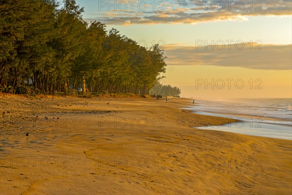 Long sandy beach in Manakara on the east coast of Madagascar