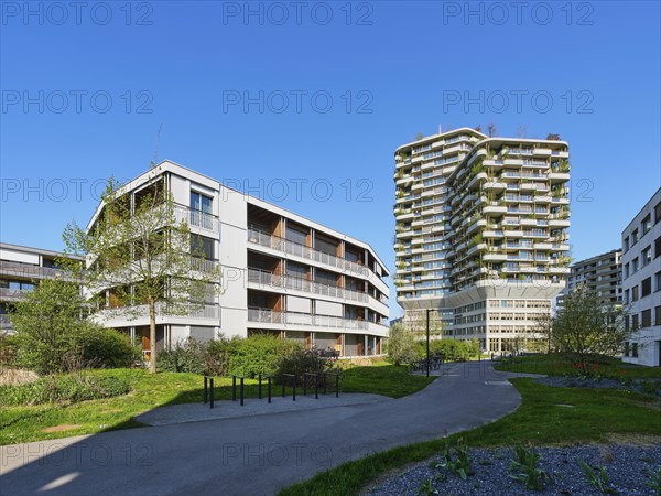 Vertical facade planting on the Aglaya residential tower