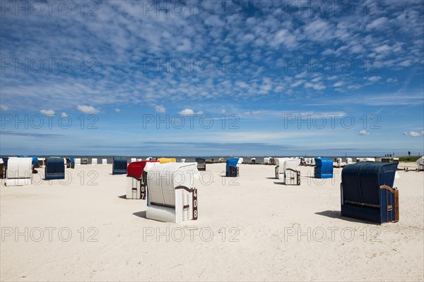 Beach chairs on the sandy beach