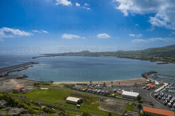 Overlook over Praia da Vittoria from the Gazebo torch monument