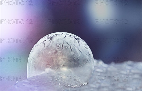 Frozen soap bubble