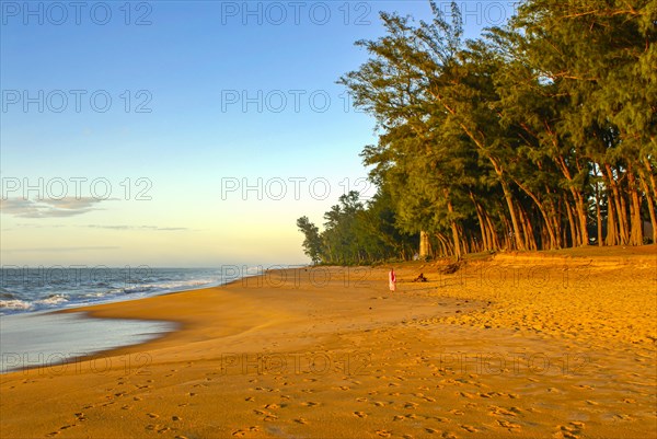 Long sandy beach in Manakara on the east coast of Madagascar