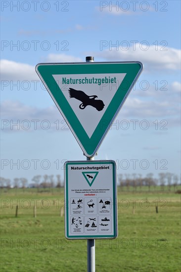 Sign nature reserve with notice of everything forbidden