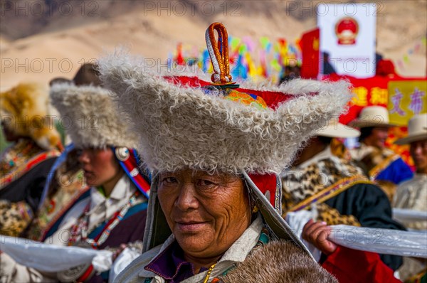 Traditional dressed man on the festival of the tribes in Gerze