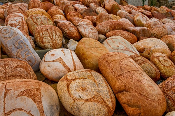 Praying stones at the kingdom of Guge