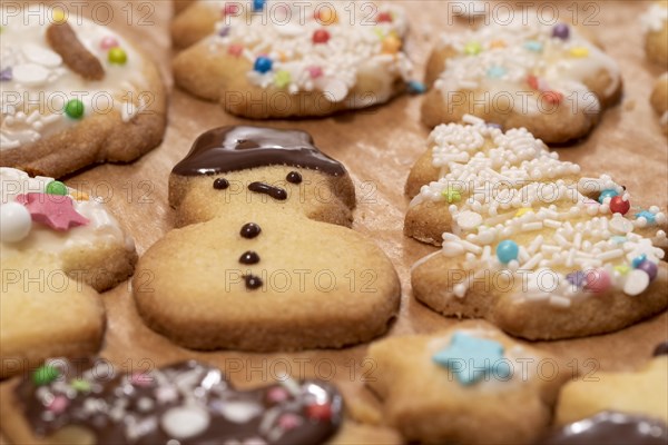 Freshly decorated Christmas biscuits