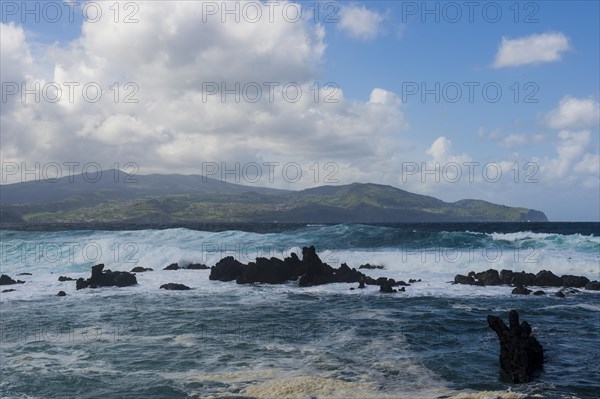 HUge waves crushing on the lava rocks