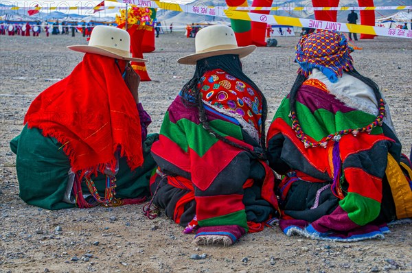 Traditional dressed women at the festival of the tribes in Gerze