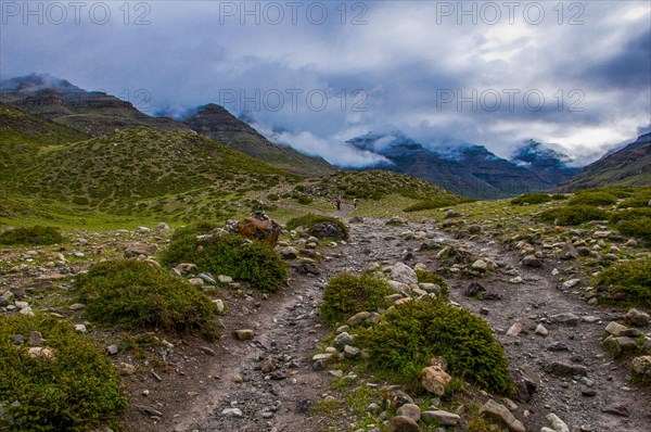 River snakes through as valley