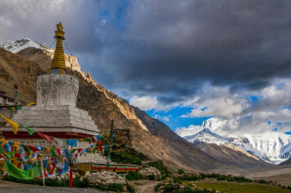 Rongbuk monastery on the foot of Mount Everest