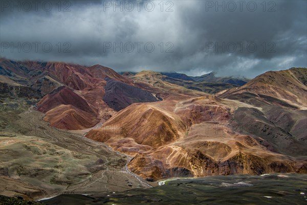 Wild untouched landscape along the road from Lake Manasarovar to the kingdom of Guge