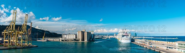 Panorama of Wonder of the Seas in Cruise Ship Terminal