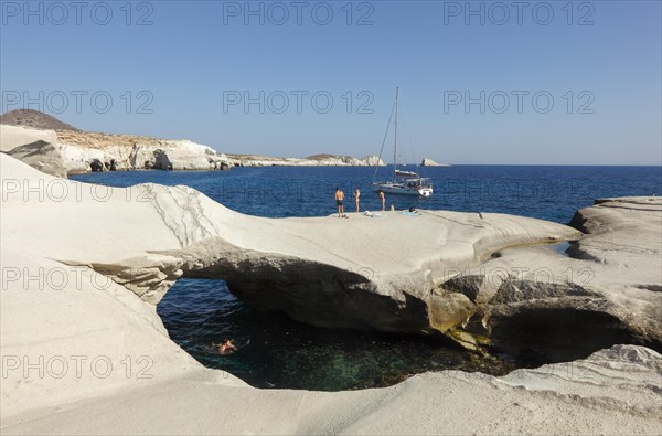 Volcanic Rock formations and stone bridge of Sarakiniko