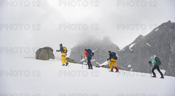 Ski tourers in winter