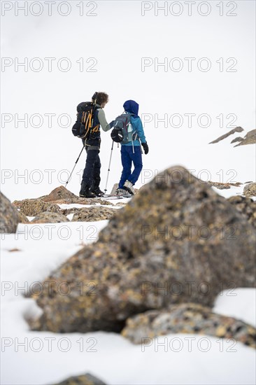 Ski tourers in winter