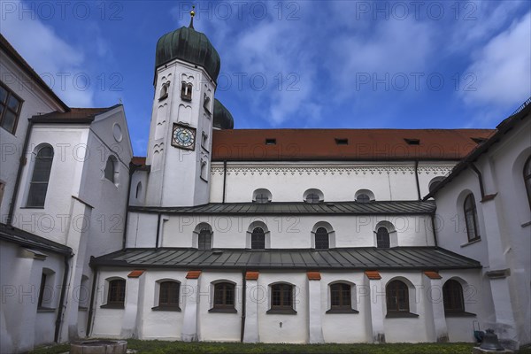 St. Lambert's Monastery Church seen from the monastery courtyard