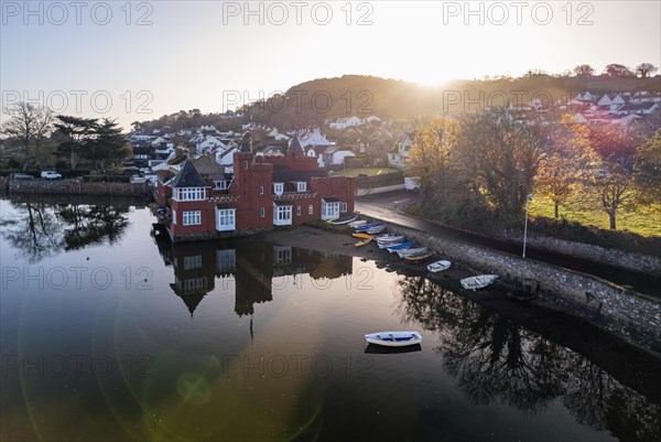 Keyworth Place and River Teign from a drone