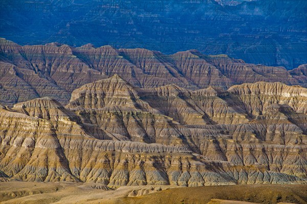 Eroded mud landscape in the kingdom of Guge