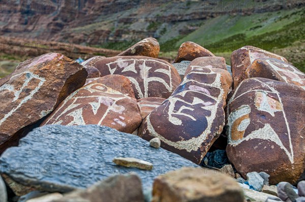 Praying stones on the Kailash Kora