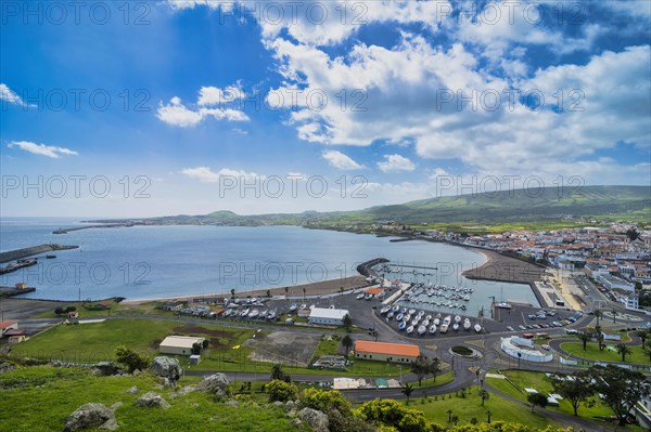 Overlook over Praia da Vittoria from the Gazebo torch monument