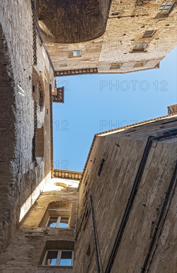 Low angle view of historic houses