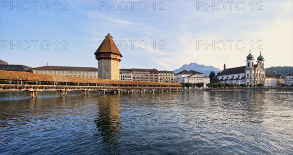 Chapel Bridge and Jesuit Church on the Reuss