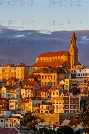 View over the capital Antananarivo with the cathedral
