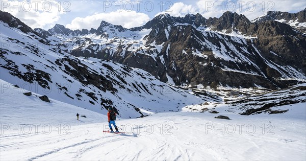 Ski tourers on the descent