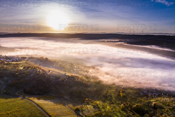 Drone view of fog