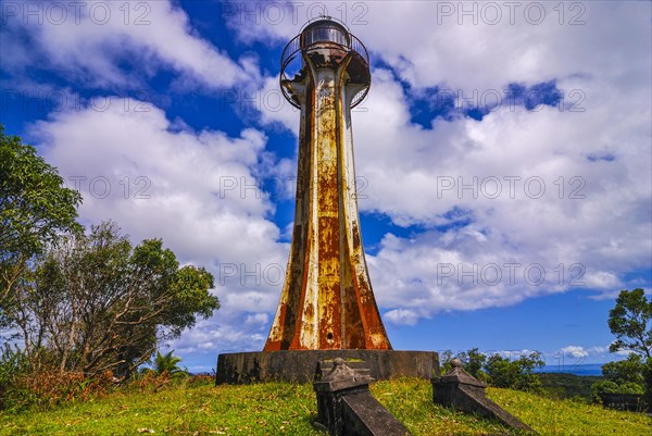 Rusty lighthouse on the northern beach of the Island Ile Sainte-Marie although Nosy Boraha