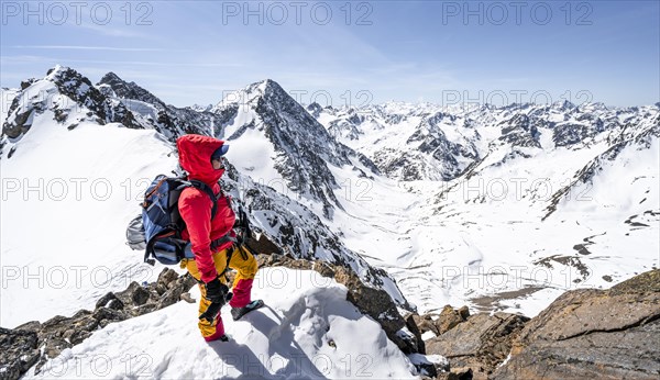 Ski tourers on the ridge