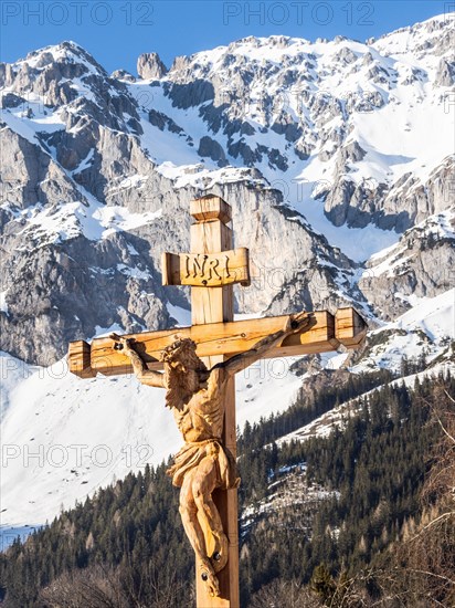 Wooden cross at the cemetery of the Protestant Church