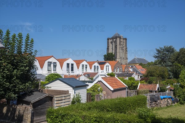 Gardens and backyards in Weststraat with Sint Lievensmonstertoren