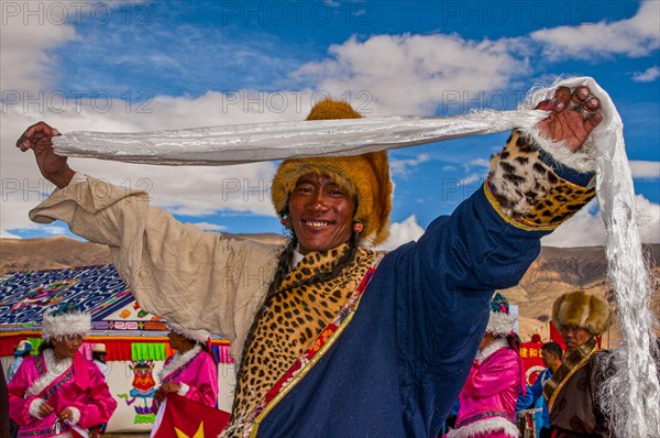 Traditional dressed man on the festival of the tribes in Gerze