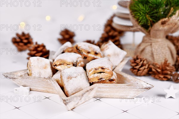 German Stollen cake pieces