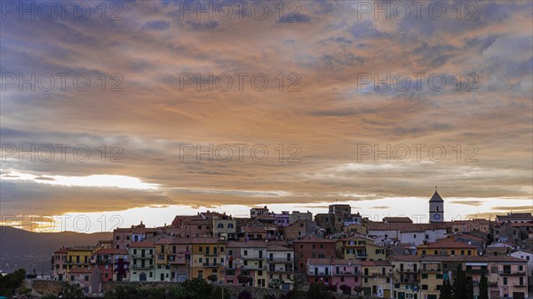 Evening mood over the idyllic mountain village of Capoliveri