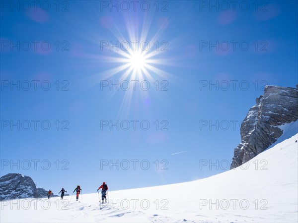 Ski tourers on the way to the Dachstein