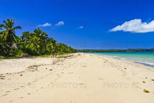 Long white sand beach in the north of the island Ile Sainte-Marie although Nosy Boraha
