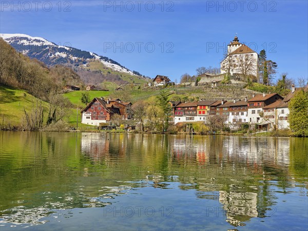 Werdenberg Castle with Old Town on Lake Werdenberg