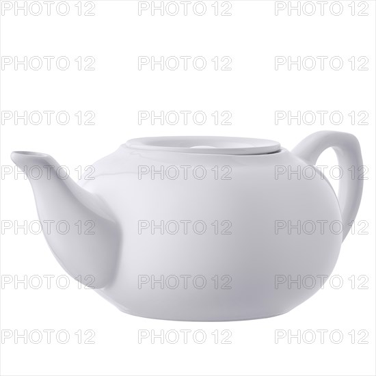 Big and clean ceramic teapot isolated on white