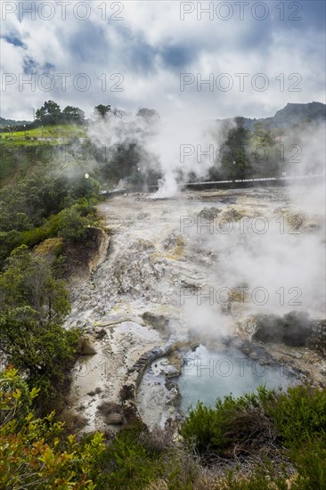 Fumaroles in the town of Furnas